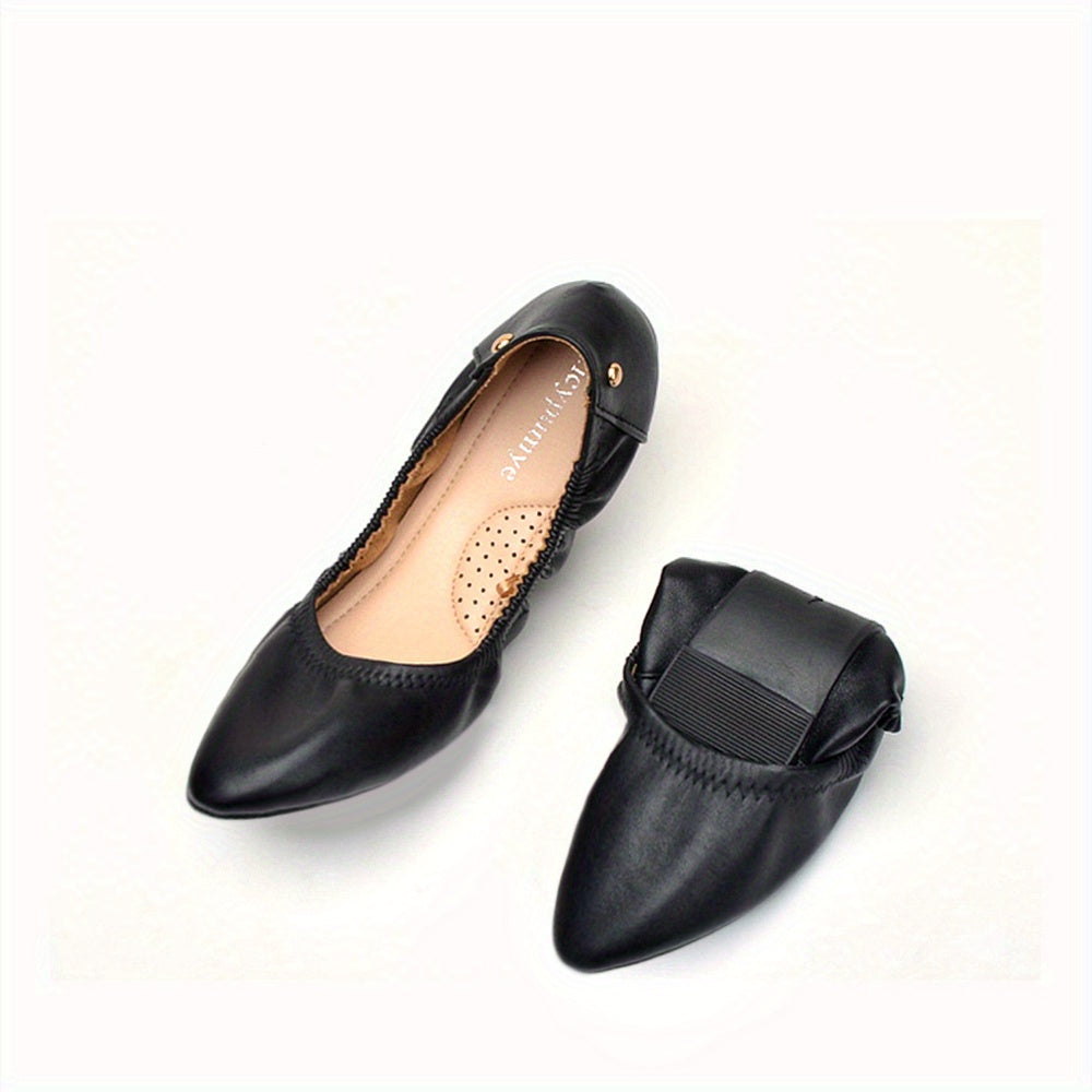 Women's Soft Sole Ballet Flats Foldable Pointed Toe Shoes