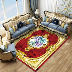 Large Floral Area Rug Oriental Non-slip Velvet Plush Vintage Shaggy Washable