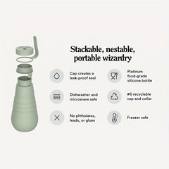 Leakproof Reusable Water Bottle 17.6oz Microwave & Dishwasher