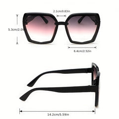 Butterfly Shaped Sunglasses Gradient Lens Engraved Temple