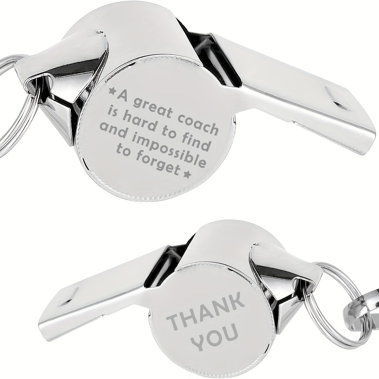 Silver Stainless Steel Whistle With Lanyard - Coach's Gift Halloween