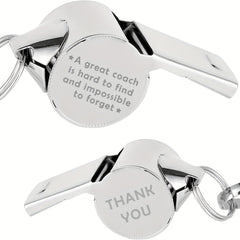 Silver Stainless Steel Whistle With Lanyard - Coach's Gift Halloween