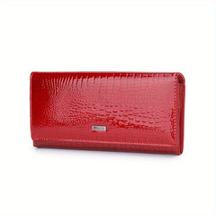 Crocodile Print Leather Wallet & Handbag Set
