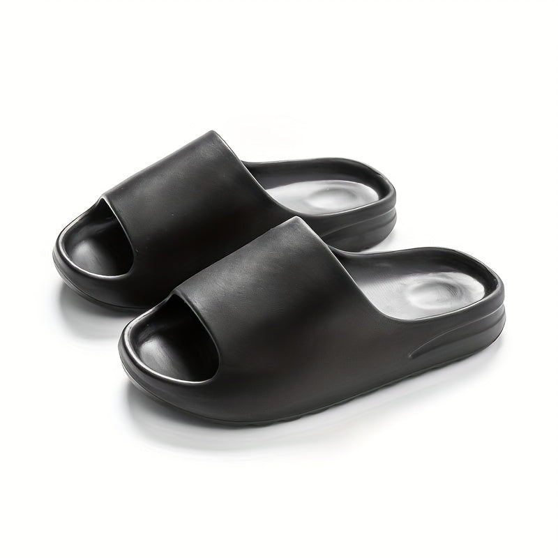 Women's Solid Pillow Slides Open Toe Soft Sole Non-slip Thick Bottom