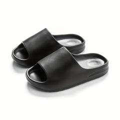 Women's Solid Pillow Slides Open Toe Soft Sole Non-slip Thick Bottom