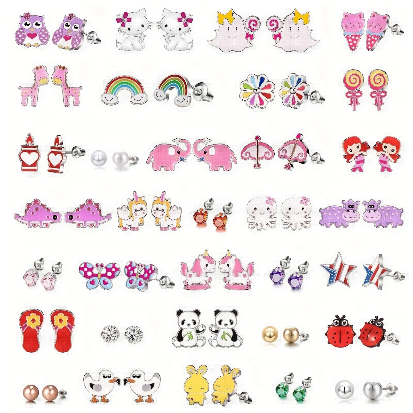Hypoallergenic Earrings Set 11 Pairs Stud Earrings For Girls