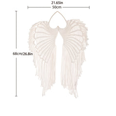 Bohemian Angels Wing Macrame Wall Hanging Tapestry with Long Tassels
