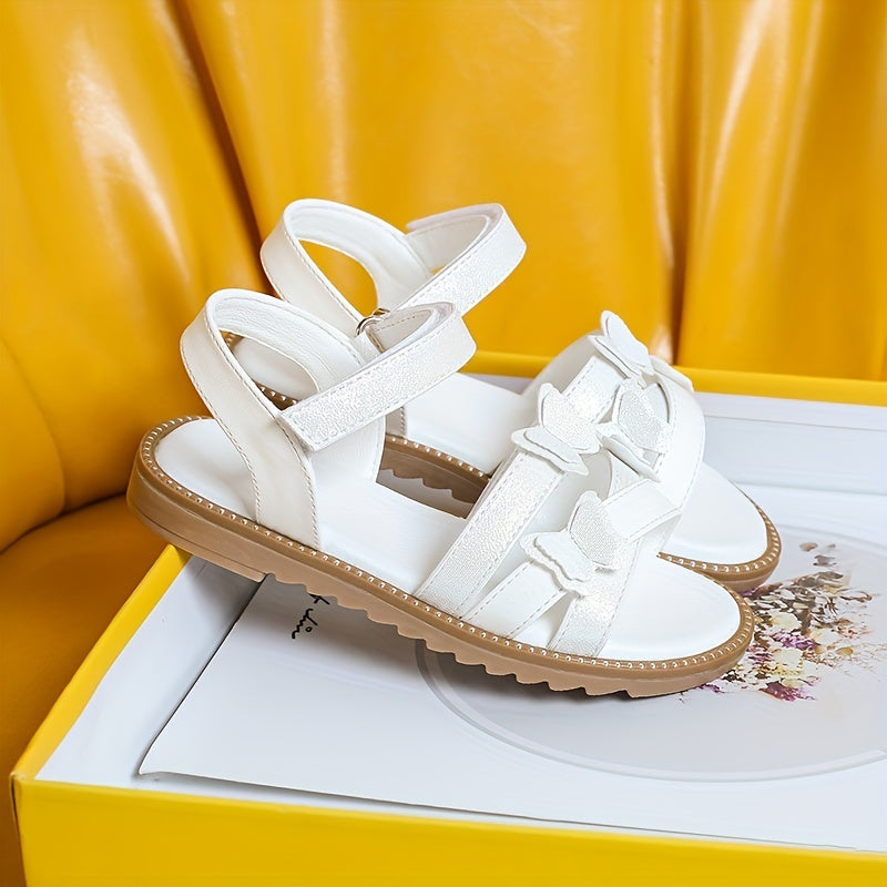 Non Slip Butterfly Princess Sandals for Girls Hook and Loop Fastener