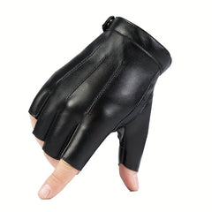 PU Leather Half Finger Gloves Men Women Anti Slip Fitness Sports Gloves