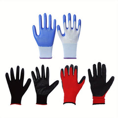 3 Pairs Outdoor Protective Work Gloves Nitrile Rubber Gloves Latex Garden Gloves