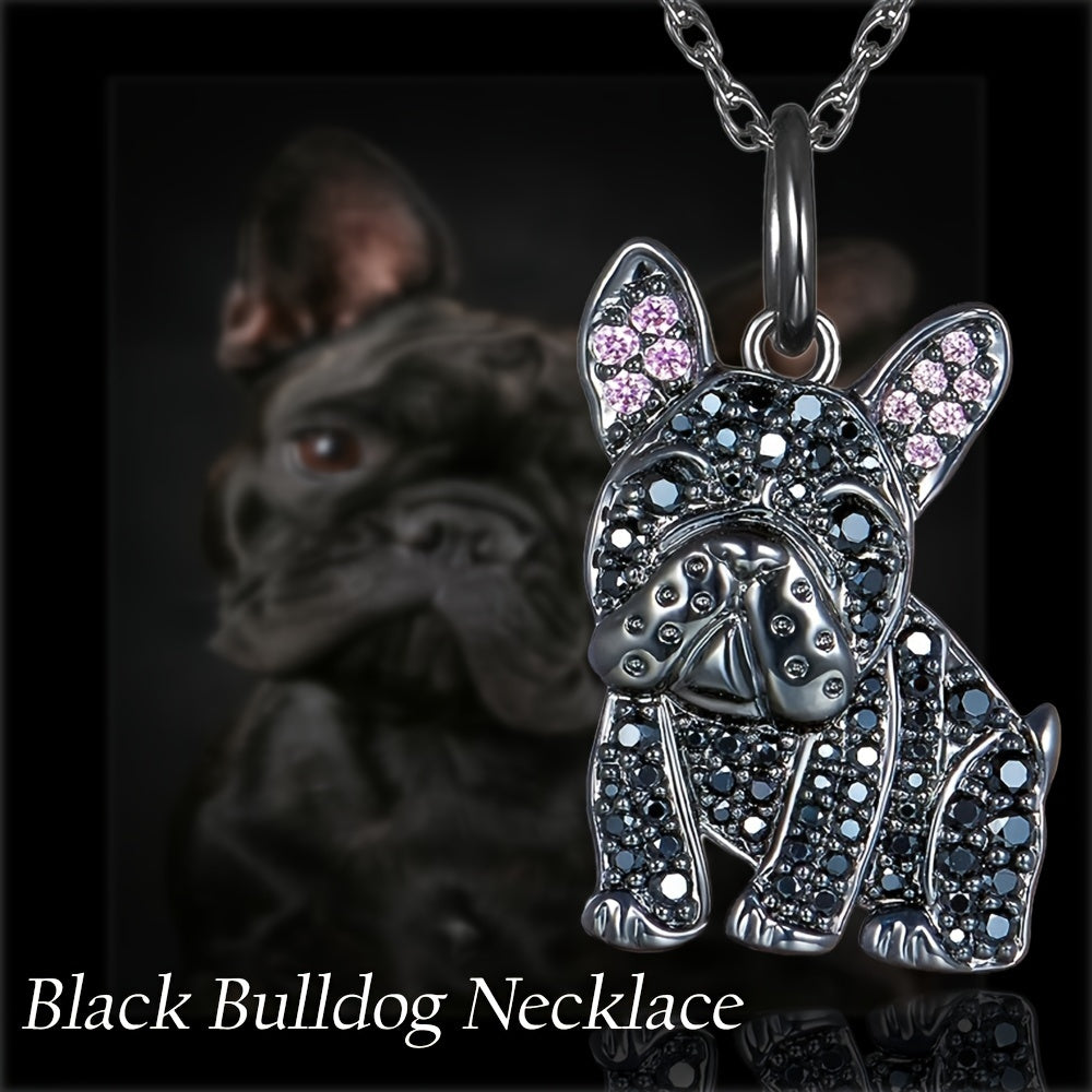 French Bulldog Rhinestone Pendant Necklace Pet Dog Jewelry