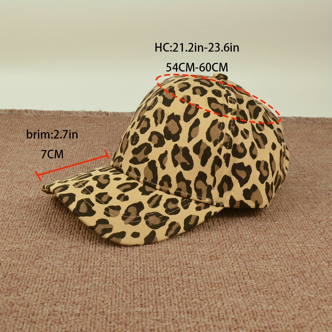 Adjustable Cotton Leopard Style Mens Peaked Cap for Outdoor Activities