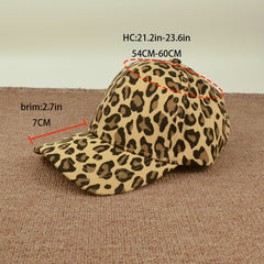Adjustable Cotton Leopard Style Mens Peaked Cap for Outdoor Activities