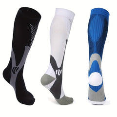 6 Pairs Men's Compression Sport Socks, Nylon Blend, Breathable
