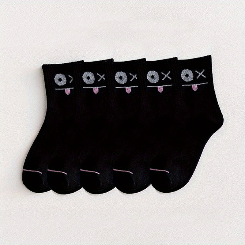 5 Pairs Cute Cartoon Socks Women's Stockings