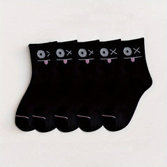 5 Pairs Cute Cartoon Socks Women's Stockings