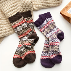 5 Pairs Geometric Pattern Colorblock Socks Women's Stockings & Hosiery