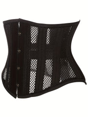 24 Steel Boned Underbust Lace Up Mesh Waist Corset