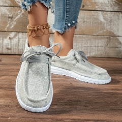 Women's Casual Flat Canvas Lace Up Shoes Lightweight