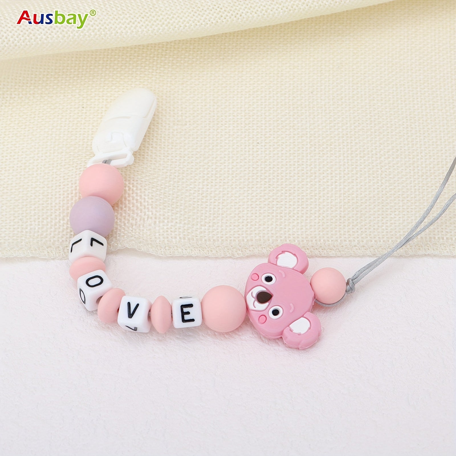 Personalized Baby Pacifier Clip Leash with Name - Ideal Gift