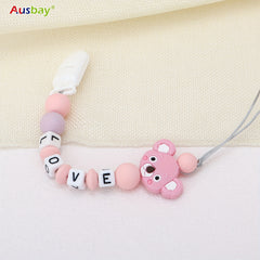 Personalized Baby Pacifier Clip Leash with Name - Ideal Gift