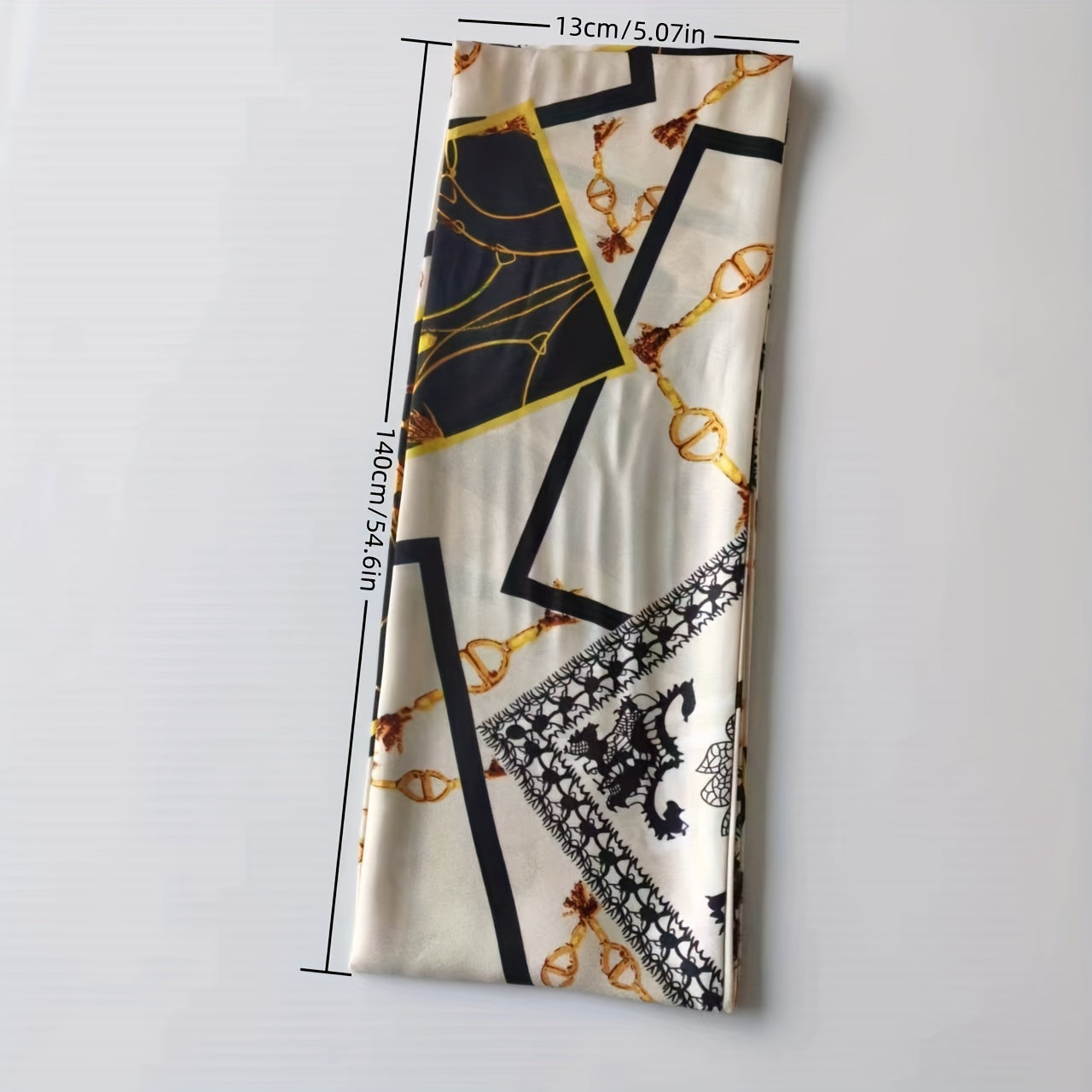 Vintage Print Thin Scarf Satin Head Scarf