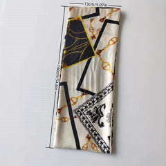 Vintage Print Thin Scarf Satin Head Scarf