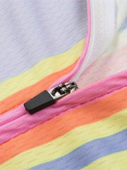 Women's Stylish Block Mountain Bike Jersey with Mock Neck Zipper