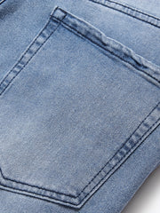 Slim Fit Ripped Cotton Jeans Men's Casual Street Style Distressed Denim Pants