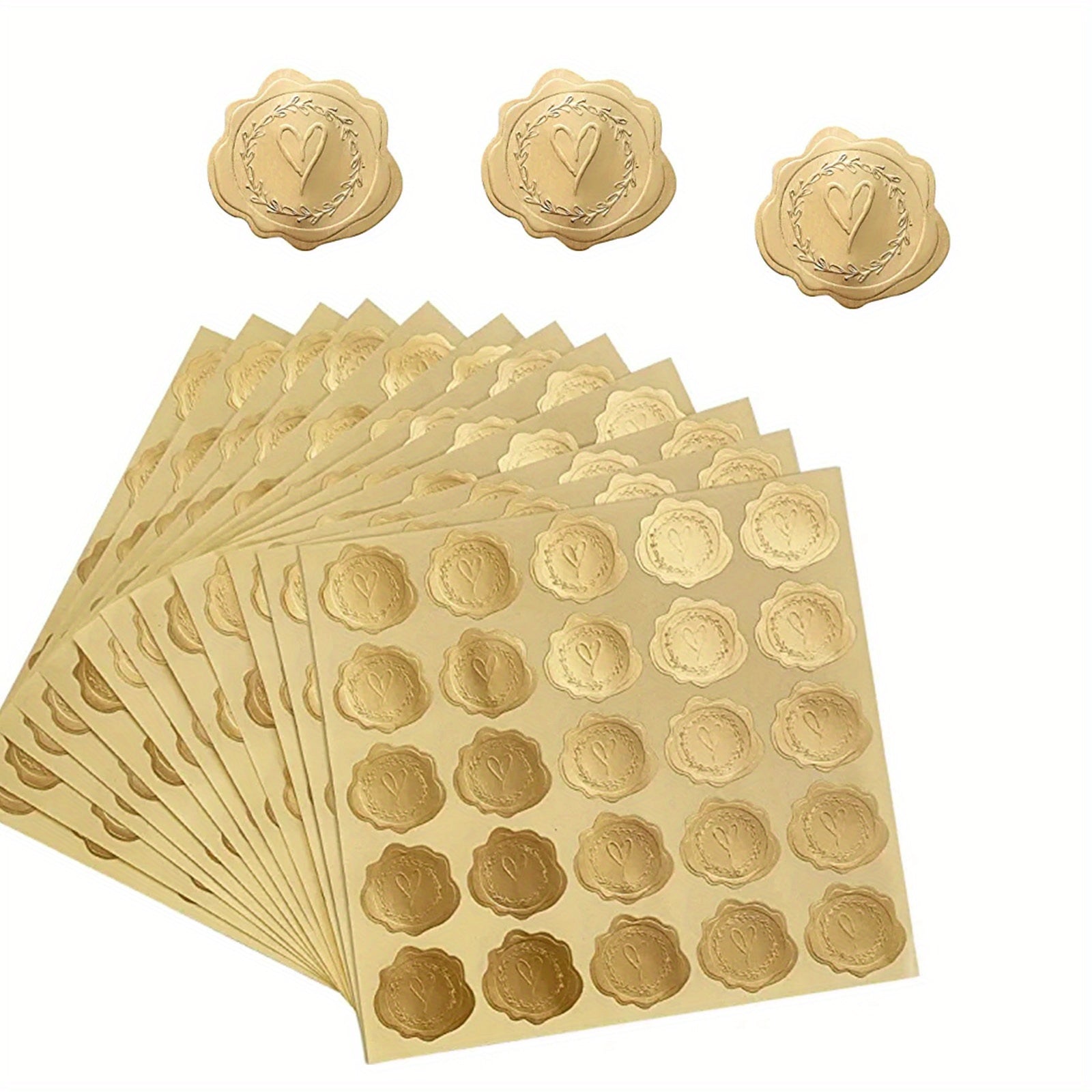 400 Vintage Embossed Wax Seal Stickers for Wedding Party