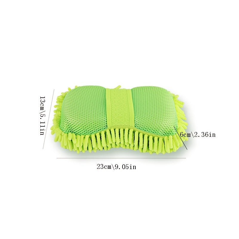 Car Wash Mitt Microfiber Sponge Drying Towel Green