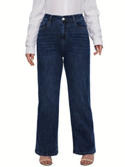 Button Fly Wide Leg Jeans