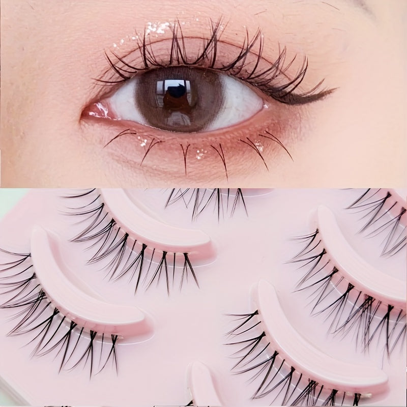 Manga Anime Lashes Soft Natural Thick False Eyelashes Pointed Cat Eye