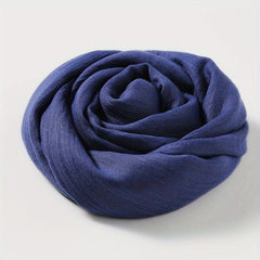 Frayed Edge Crinkle Scarf Solid Breathable Shawl Women Outdoor Hijab Turban