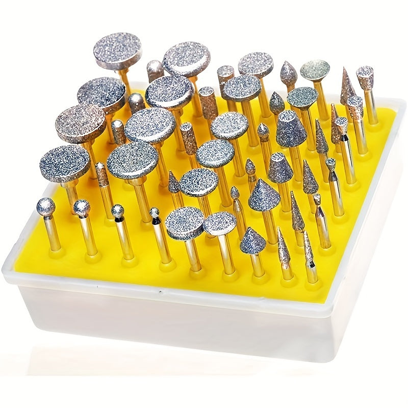 50pcs Diamond Coated Grinding Head Burrs Set for Rotary Tool