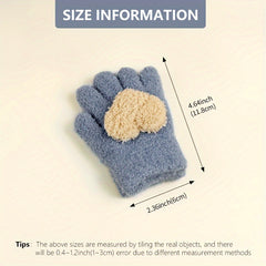 Kids Winter Love Gloves Full Finger Baby Warm Coldproof Gloves