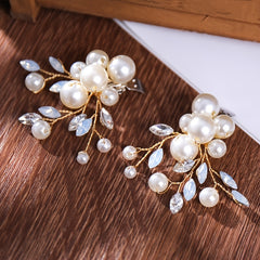 Faux Pearl Leaves Shoes Clip Shoe Buckle Rhinestone Wedding Party Brooch Charms