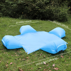 Waterproof Picnic Mat w/ Built-in Pillow for Beach Grass & Outdoor Activities