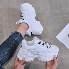 Chunky Platform Sneakers Lace-Up Running Shoes