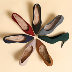 Women's Knit Stiletto Heels Slip On High Heels Dress Pumps