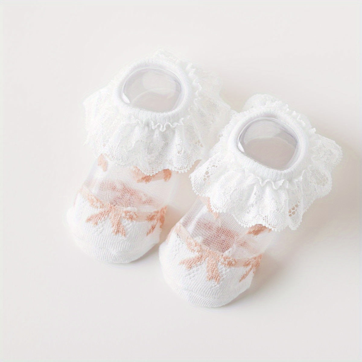 Baby Girls Lace Ruffle Boat Socks for Spring and Summer