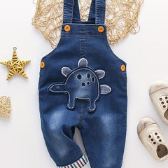 Infant Baby Overalls Cartoon Graphic Jumpsuit Denim Pants
