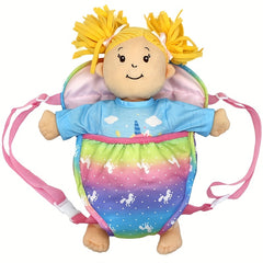 Adjustable Strap 14 18 Inch Doll Backpack with Heart Rainbow & Floral Patterns