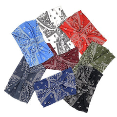 Paisley Print Headband Wide Solid Stretch Sports Hair Band for Women