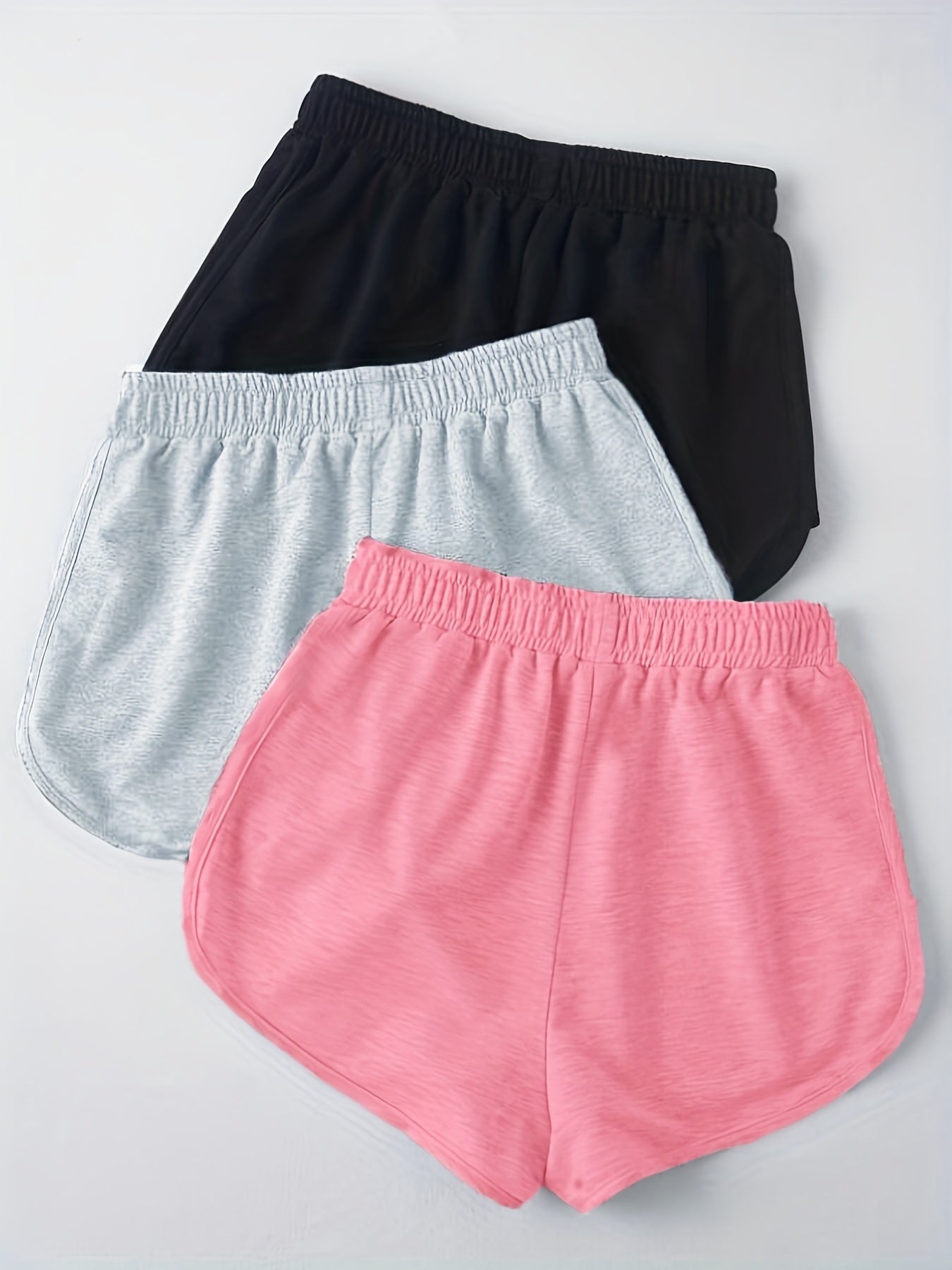 Y2K Drawstring Elastic Waist 3-Piece Set Sports Shorts