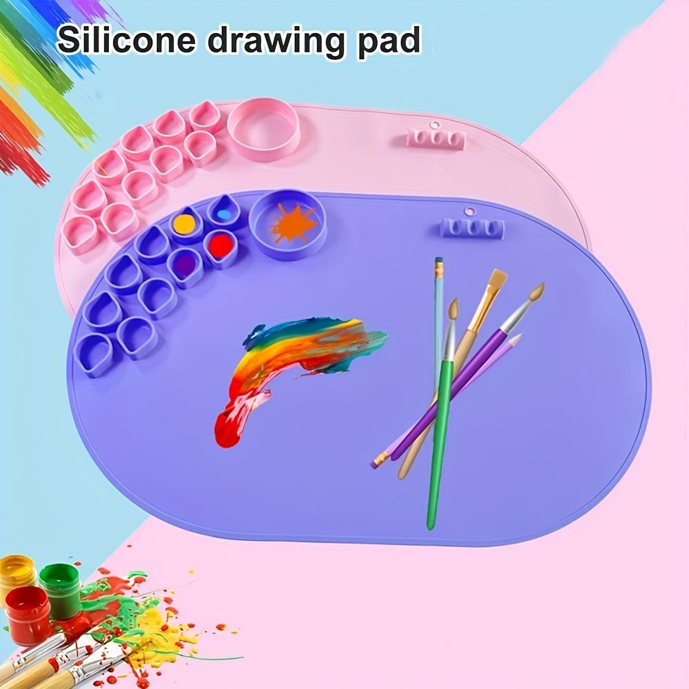 Silicone Drawing Mat Washable Painting Palette Foldable Art Painting Palette Mat