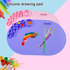 Silicone Drawing Mat Washable Painting Palette Foldable Art Painting Palette Mat