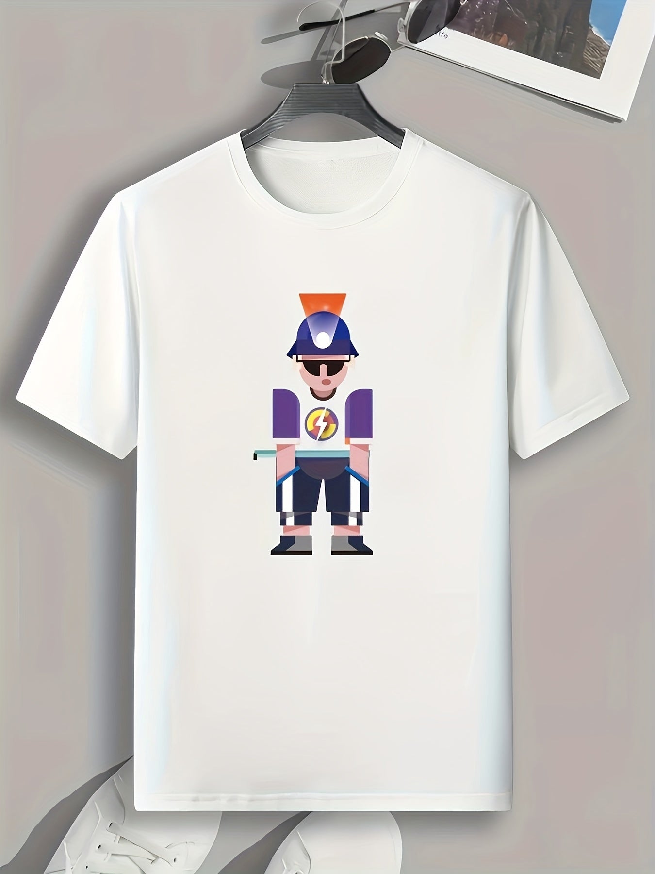 Sportsman Pattern Print Men's Comfy Sports T-shirt Graphic Tee