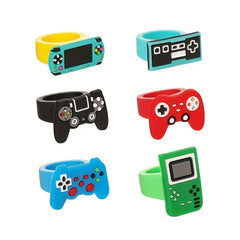 6pcs Game Console Shaped Rings Set Holiday Gift For Boys and Girls