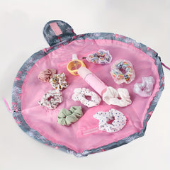 Drawstring Makeup Bag Flamingo Waterproof Travel Cosmetic Pouch